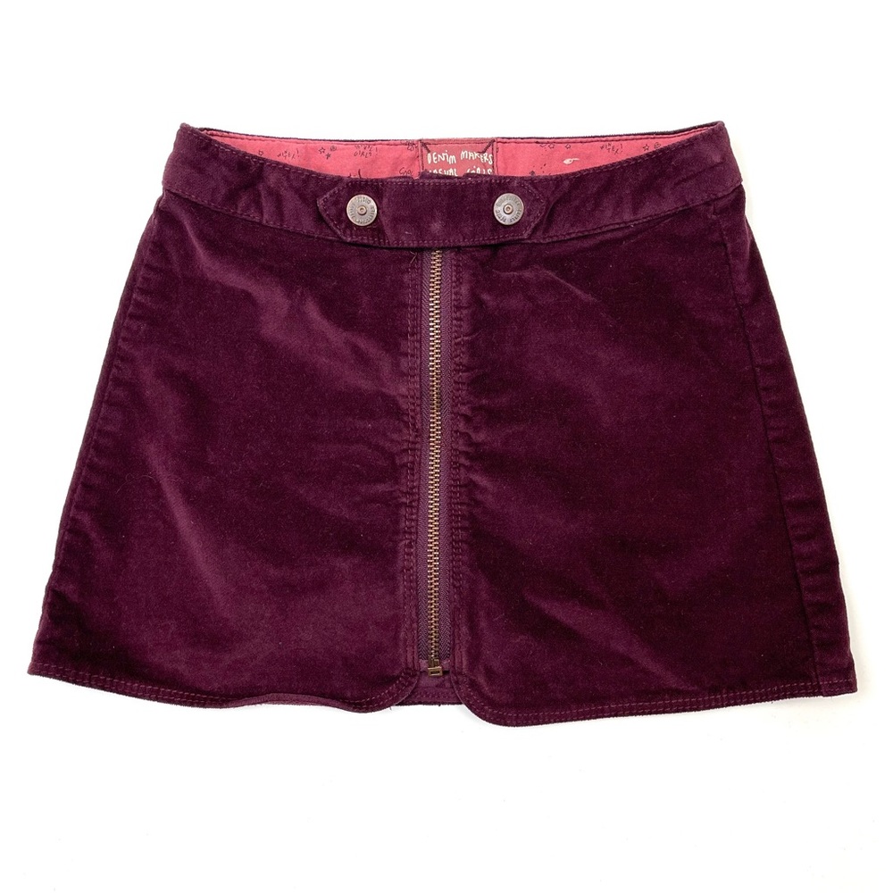 🐯2/$15🐯 ZARA Girls Zip Skirt in Burgundy Velvet